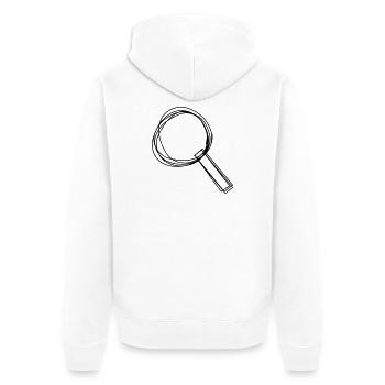 Lupe handgezeichnet - Unisex Premium Bio Zip Hoodie - Weiß - Hinten - Thijin (182cm)