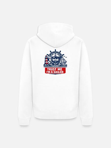 Glaub Mir Ich Bin Segler - Unisex Premium Bio Zip Hoodie - Weiß
