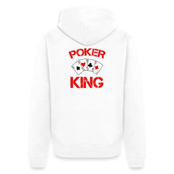 Poker König: Roter Kartenstil - Unisex Premium Bio Zip Hoodie - Weiß - Hinten - Thijin (182cm)