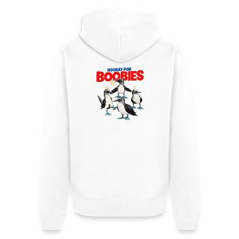 Blaufuß-Parade - Unisex Premium Bio Zip Hoodie - Weiß - Hinten - Thijin (182cm)