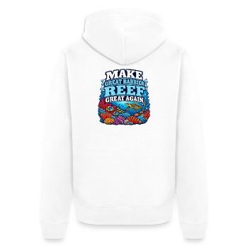 Great Barrier Reef Ozean Wildtierkunst Meereslebewesen - Unisex Premium Bio Zip Hoodie - Weiß - Hinten - Thijin (182cm)