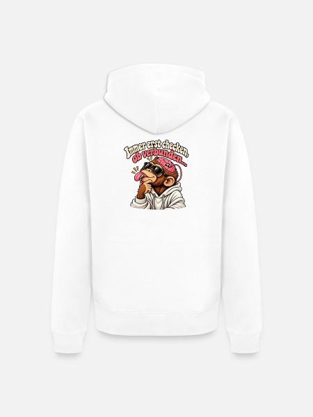 Immer erst checken, ob verbunden… 🧠👅 - Unisex Premium Bio Zip Hoodie - Weiß