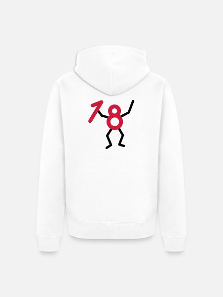 Endlich18! - Unisex Premium Organic Zip Hoodie - white