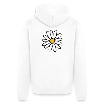 Margeriten - Unisex Premium Bio Zip Hoodie - Weiß - Hinten - Thijin (182cm)