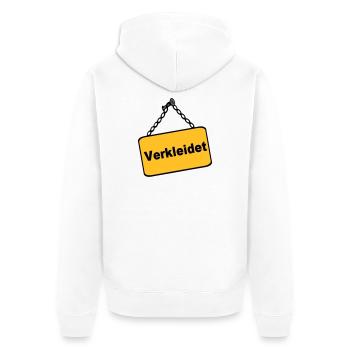 Party Shirt ,Feiern , Karneval, Verkleidet(25) - Unisex Premium Bio Zip Hoodie - Weiß - Hinten - Thijin (182cm)