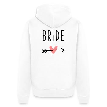 Bride heart cupid arrow bachelor party - Unisex Premium Organic Zip Hoodie - white - Back - Thijin (182cm)