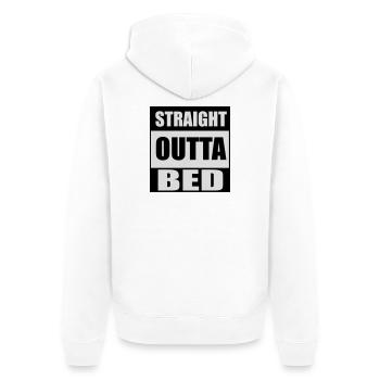 Straight Outta Bed - Unisex Premium Organic Zip Hoodie - white - Back - Thijin (182cm)