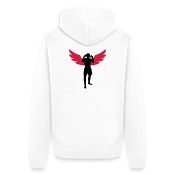 Kickboxing / Kickboxer / Kick Boxing / Kick Boxer - Unisex Premium Organic Zip Hoodie - white - Back - Thijin (182cm)