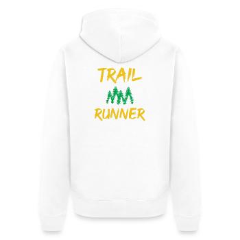 Trail Runner - Unisex Premium Organic Zip Hoodie - white - Back - Thijin (182cm)