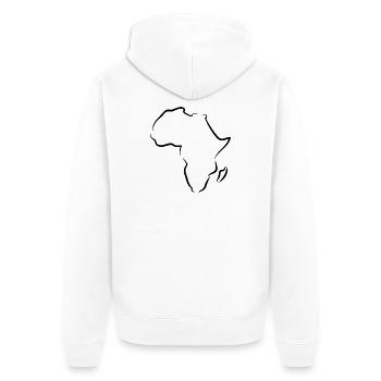 Africa Outline - Unisex Premium Organic Zip Hoodie - white - Back - Thijin (182cm)