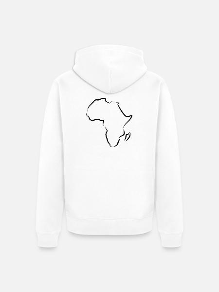 Africa Outline - Unisex Premium Organic Zip Hoodie - white