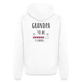Annonce de grand-père enceinte Cadeau de grossesse - Veste à capuche bio Premium Unisexe - blanc - Dos - Thijin (182cm)