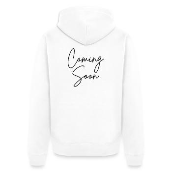 Coming Soon - Unisex Premium Organic Zip Hoodie - white - Back - Thijin (182cm)