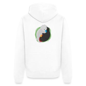Poulets Jing Jang - Veste à capuche bio Premium Unisexe - blanc - Dos - Thijin (182cm)