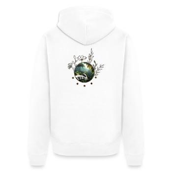 Klavier im Dschungel - Unisex Premium Bio Zip Hoodie - Weiß - Hinten - Thijin (182cm)