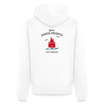 Galicien, Leuchtturm Punta Robaleira, Spanien - Unisex Premium Bio Zip Hoodie - Weiß - Hinten - Thijin (182cm)