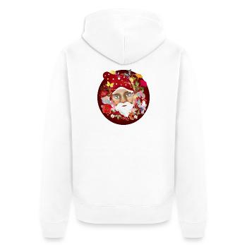 Die bunte und blühende Welt der Gartenzwerge - Unisex Premium Bio Zip Hoodie - Weiß - Hinten - Thijin (182cm)