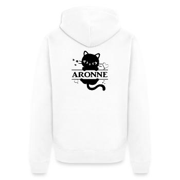 T-Shirt Aaron T-Shirt Katze Geschenkidee Katze Katze - Unisex Premium Bio Zip Hoodie - Weiß - Hinten - Thijin (182cm)
