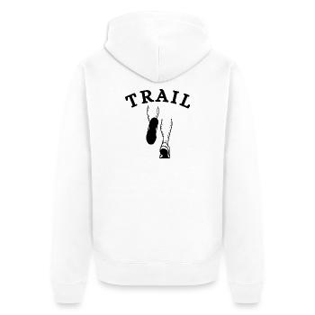 trail, fan de trail, trail running - Veste à capuche bio Premium Unisexe - blanc - Dos - Thijin (182cm)