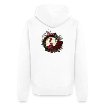 Princesse dans la roseraie au look Art Nouveau - Veste à capuche bio Premium Unisexe - blanc - Dos - Thijin (182cm)