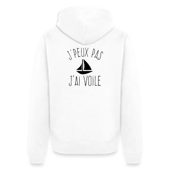 J'peux pas j'ai Voile - Humour Marin - Veste à capuche bio Premium Unisexe - blanc - Dos - Thijin (182cm)