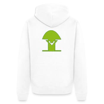 Parteilogo Wächter Pilzgras grün - Unisex Premium Bio Zip Hoodie - Weiß - Hinten - Thijin (182cm)