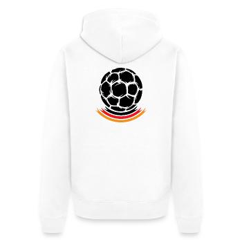Ball Handball Kopf Deutschland Team Mannschaft EM - Unisex Premium Bio Zip Hoodie - Weiß - Hinten - Thijin (182cm)