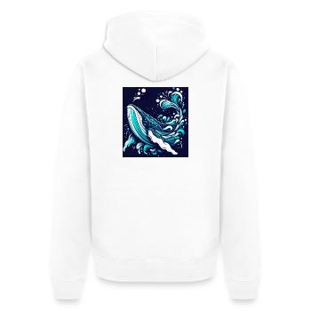 Wal - Unisex Premium Bio Zip Hoodie - Weiß - Hinten - Thijin (182cm)
