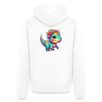 Dinosaure - Veste à capuche bio Premium Unisexe - blanc - Dos - Thijin (182cm)