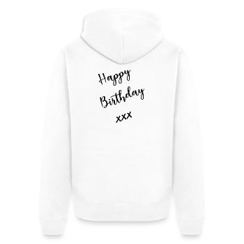 HAPPY BIRTHDAY - Veste à capuche bio Premium Unisexe - blanc - Dos - Thijin (182cm)