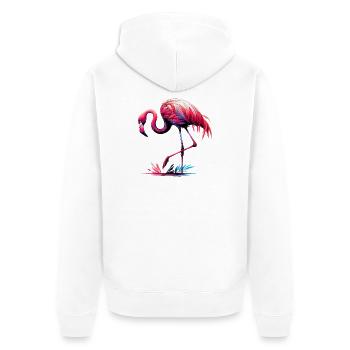 Flamant - Veste à capuche bio Premium Unisexe - blanc - Dos - Thijin (182cm)