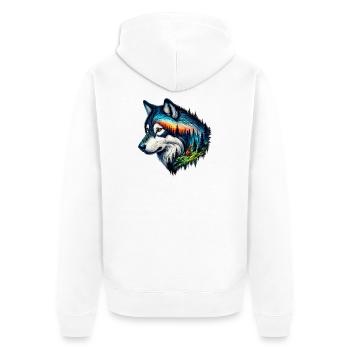 Loup - Veste à capuche bio Premium Unisexe - blanc - Dos - Thijin (182cm)