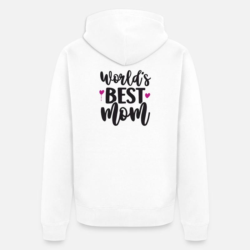Die beste Mutter der Welt - Unisex Premium Bio Zip Hoodie - Weiß