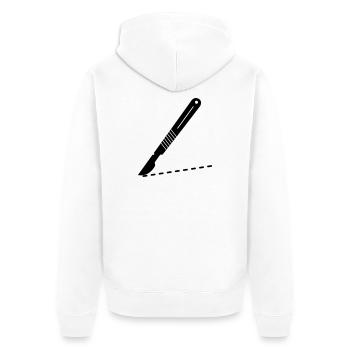 Scalpel blades with cutting line - Unisex Premium Organic Zip Hoodie - white - Back - Thijin (182cm)