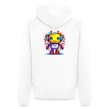 A Cute Robot - Unisex Premium Organic Zip Hoodie - white - Back - Thijin (182cm)