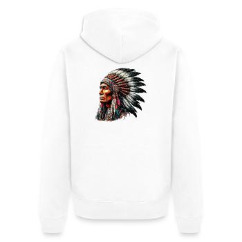 Amérindien Peau rouge d’Amérique - Veste à capuche bio Premium Unisexe - blanc - Dos - Thijin (182cm)