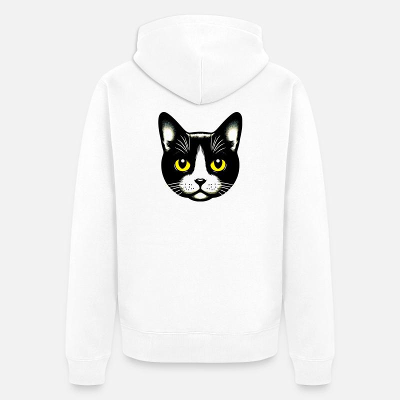 Chat - Veste à capuche bio Premium Unisexe - blanc