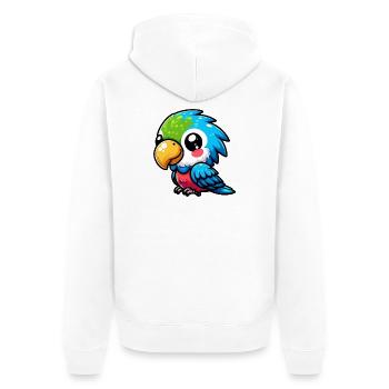 Perroquet - Veste à capuche bio Premium Unisexe - blanc - Dos - Thijin (182cm)