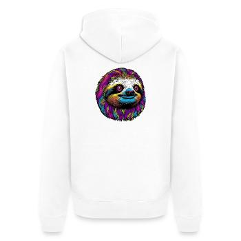 Sloth - Unisex Premium Organic Zip Hoodie - white - Back - Thijin (182cm)