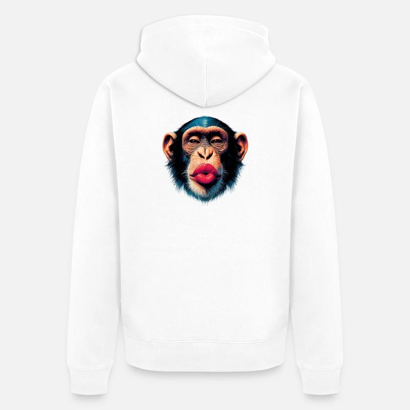 Baiser de singe - Veste à capuche bio Premium Unisexe - blanc