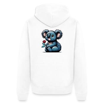 Koala - Unisex Premium Organic Zip Hoodie - white - Back - Thijin (182cm)