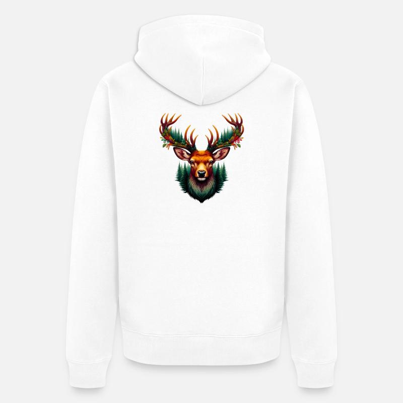 Cerf - Veste à capuche bio Premium Unisexe - blanc
