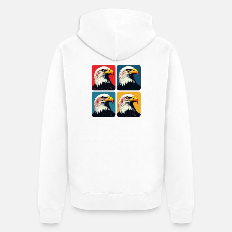Pygargue à tête blanche - Veste à capuche bio Premium Unisexe - blanc