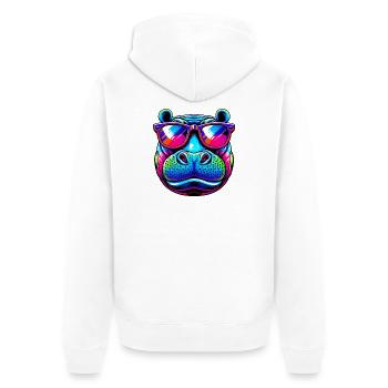 Hippopotame - Veste à capuche bio Premium Unisexe - blanc - Dos - Thijin (182cm)