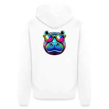 Hippopotame - Veste à capuche bio Premium Unisexe - blanc - Dos - Thijin (182cm)