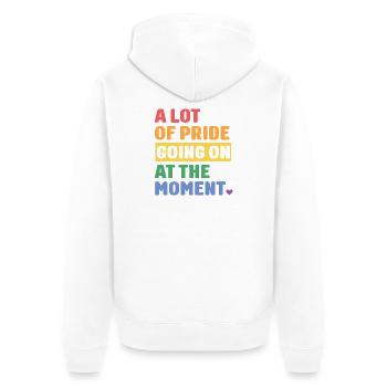 LGBTQ Pride Month - Viel Pride - Unisex Premium Bio Zip Hoodie - Weiß - Hinten - Thijin (182cm)