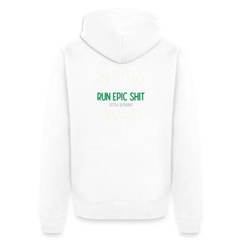 Run Epic Shit - Ultra Running - Unisex Premium Organic Zip Hoodie - white - Back - Thijin (182cm)