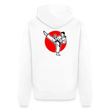 Karaté Mae-Geri - Veste à capuche bio Premium Unisexe - blanc - Dos - Thijin (182cm)