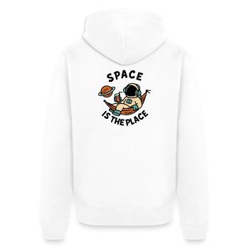 Space Explorer Astronaut Entspannendes Design - Unisex Premium Bio Zip Hoodie - Weiß - Hinten - Thijin (182cm)