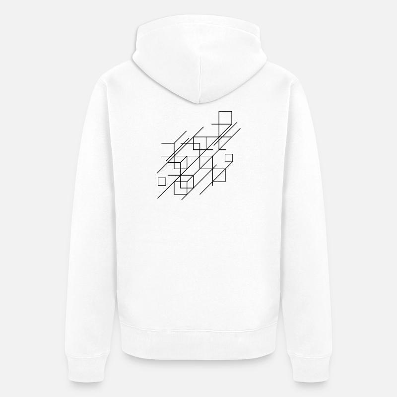 Conception de lignes géométriques - Veste à capuche bio Premium Unisexe - blanc